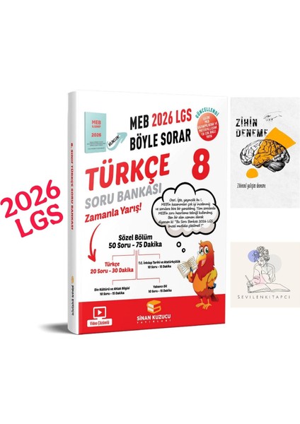 Sinan Kuzucu Lgs Türkçe 2026 Meb Böyle Sorar Soru BANKASI+ZİHİNDENEME+KAD62