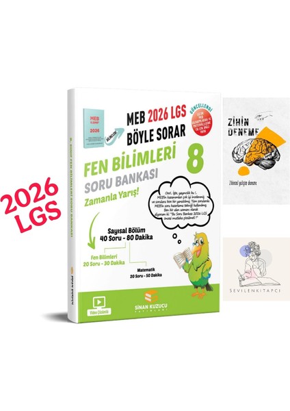 Sinan Kuzucu Lgs Fen 2026 Meb Böyle Sorar Soru BANKASI+ZİHİNDENEME+KAD43