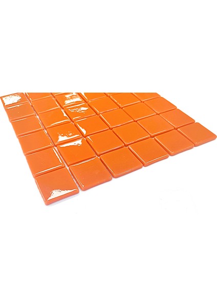 Tüm Yüzeylere Uygulanabilir 5X5CM. Bal Kabağı Turuncusu, 31,5X31,5CM. Fileli Cam Mozaik. fiyatları