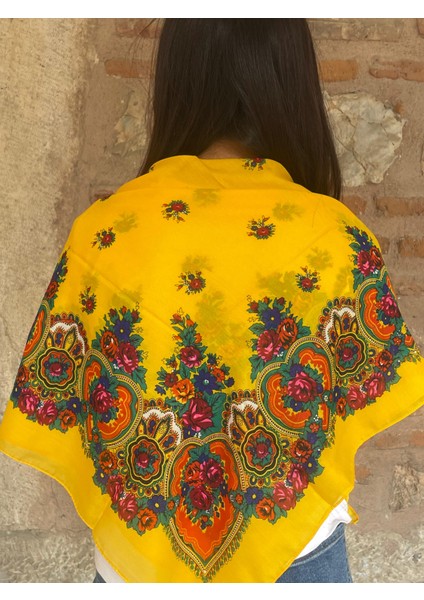 Mardin Yazması Çiçek Desenli Başörtüsü 100X100 cm – Çeyizlik ve Günlük fiyatları
