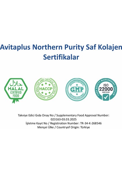 Saf Kolajen Northern Purity - Çift Hidrolize %100 Doğal Saf Kolajen Peptitleri, Diyet Takviyesi 500G fiyatları