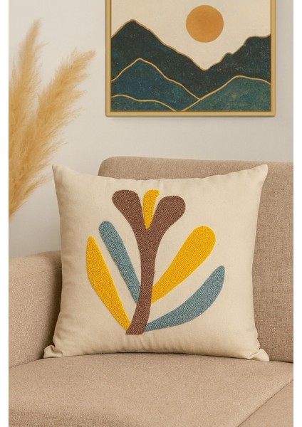 Bohem Punch Nakışlı Kırlent Kılıfı -43X43 cm