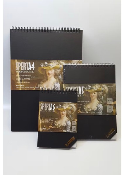 Sperta Set A6 A5 A4 Sketchbook 300 gr 50 Sayfa 25 Yaprak Sert Kapak Eskiz Defteri