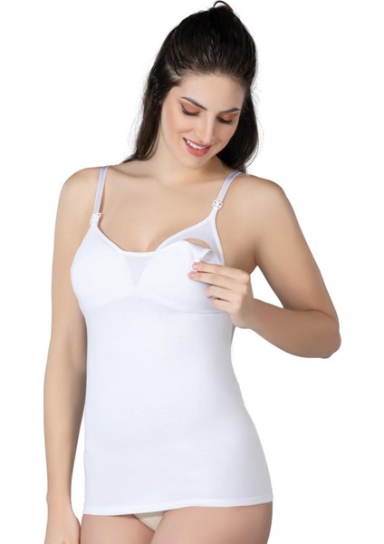 Beyaz Mı Emay 1413 Modal Cotton Kaplı Emzirme Atlet