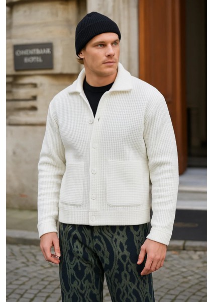 Erkek Basic Salaş Mevsimlik Beyaz Esnek Ceket fiyatları