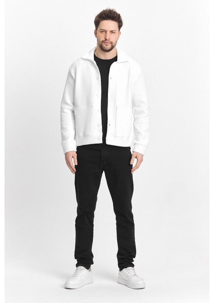 Erkek Basic Salaş Mevsimlik Beyaz Esnek Ceket fırsatları