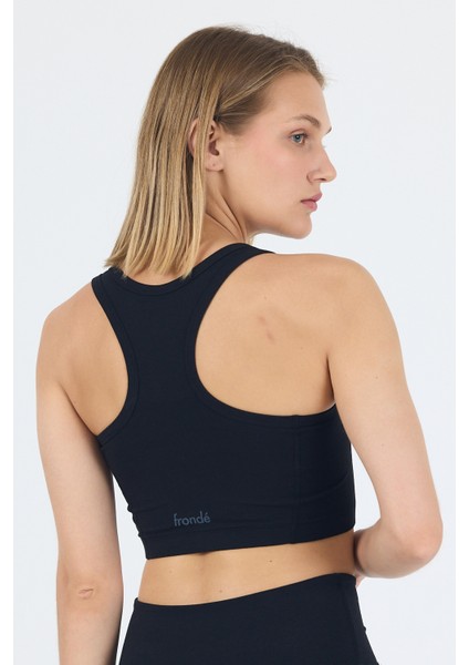 Diana Kalın Askılı Halter Siyah Bambu ve Organik Pamuk Bra Bralet