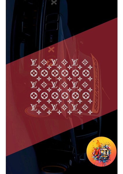 Lv 25X25 cm Folyo Kesim Evrensel Desen Kaplama Siyah Araba - Motor - Kask - Laptop Sticker Hologram