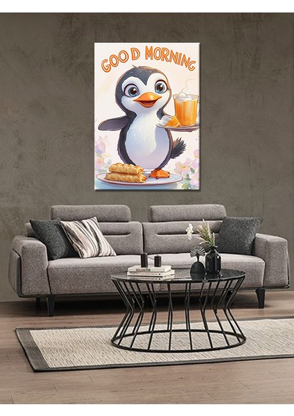 Penguen ve Kahvaltı Ahşap Tablo fiyatları