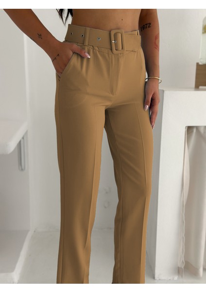 Vizon Mavi Kuşak Bağlamalı Yelek Kemerli Havuç Pantolon Dokuma Kumaş Ikili Takım fırsatları