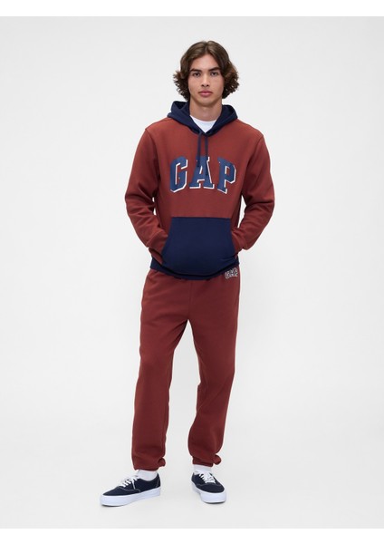 Erkek Kırmızı Relaxed Gap Logo Colorblock Sweatshirt modelleri