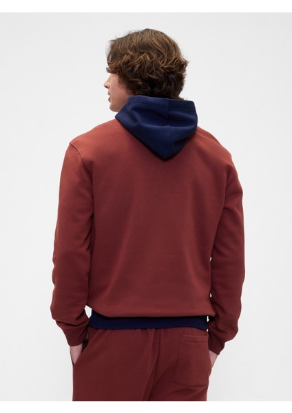 Erkek Kırmızı Relaxed Gap Logo Colorblock Sweatshirt fırsatları