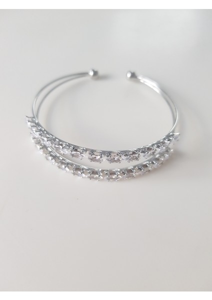 Zirkon Taşlı Iki Sıralı Su Yolu Bileklik