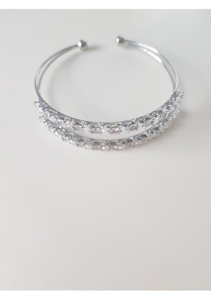 Zirkon Taşlı Iki Sıralı Su Yolu Bileklik modelleri