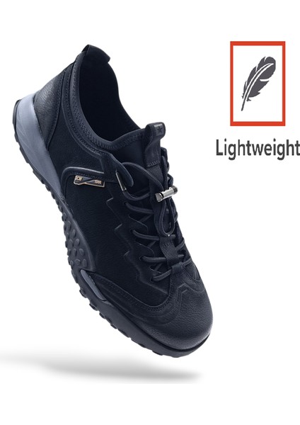 G25K537 Hafif ve Esnek Tasarım Hakiki Nubuk Deri Lastik Bağcıklı Erkek Siyah Günlük Ayakkabı fiyatları