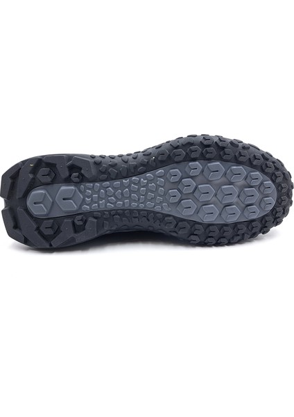 G25K537 Hafif ve Esnek Tasarım Hakiki Nubuk Deri Lastik Bağcıklı Erkek Siyah Günlük Ayakkabı