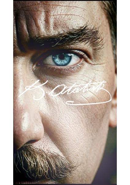 Mustafa Kemal Atatürk Imza Sticker Folyo Etiketi Modifiye Aksesuar 20X5,5CM Hologram Sticker