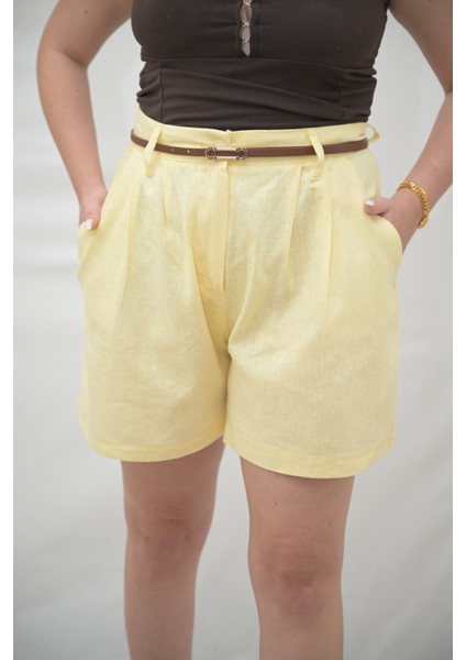 Keten Şehir Boy Şort