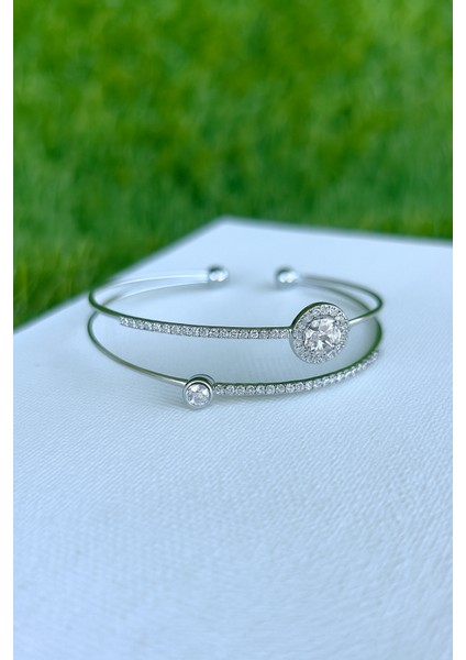 Zirkon Taşlı Çiçek Bileklik