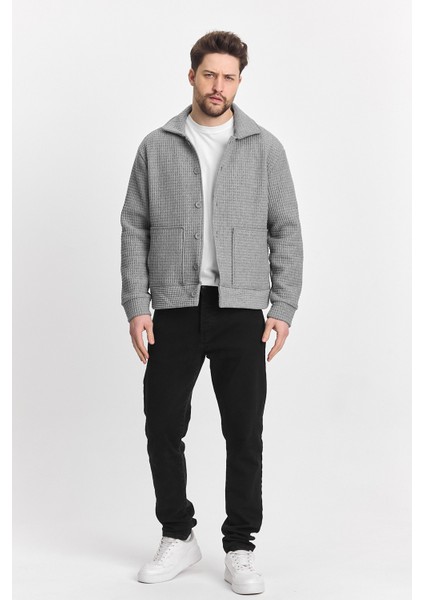 Erkek Basic Salaş Mevsimlik Gri Bol Esnek Ceket fırsatları
