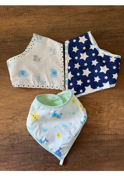 3 Adet Yenidoğan Kız Erkek Bebek Çocuk Önlük Mama Önlüğü