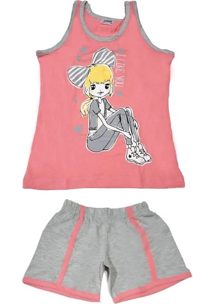 Kız Çocuk Şortlu Alt Üst Takım 6553
