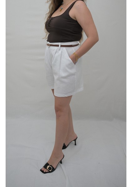 Keten Şehir Boy Şort