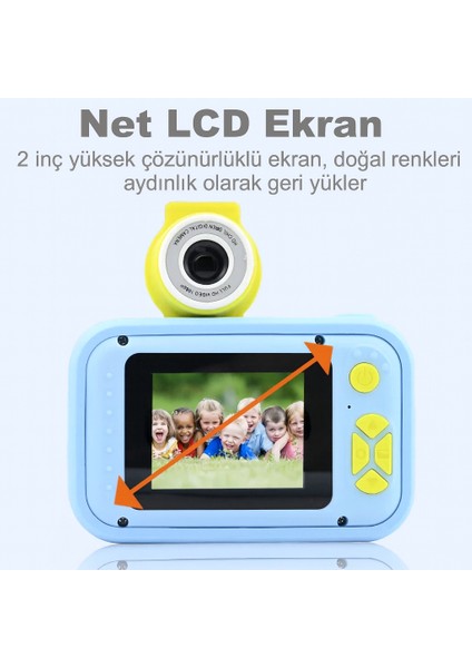 Çocuklar Için Dijital Eğlence Kamerası – Döner Lensli Selfie Özellikli indirimleri