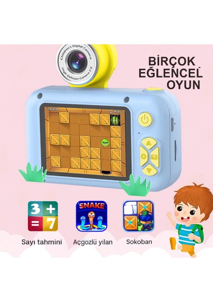 Çocuklar Için Dijital Eğlence Kamerası – Döner Lensli Selfie Özellikli