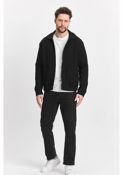 Erkek Basic Salaş Mevsimlik Siyah Esnek Ceket indirimleri