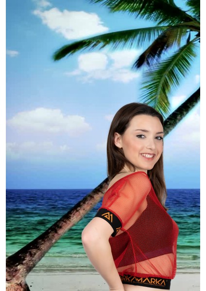 File Kollu Kırmızı Pareo Mayo Üstüne Giyilebilirmodel 109 modelleri