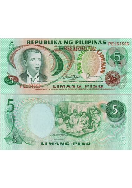Filipinler 5 Pıso 1984-85 Çil Kondisyon.