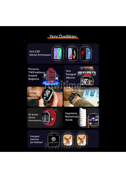 Watch HK10 Pro-A 2.2'' Ekran 45mm Kordon Kilidi Siri Nfc Bluetooth Arama Akıllı Saat modelleri