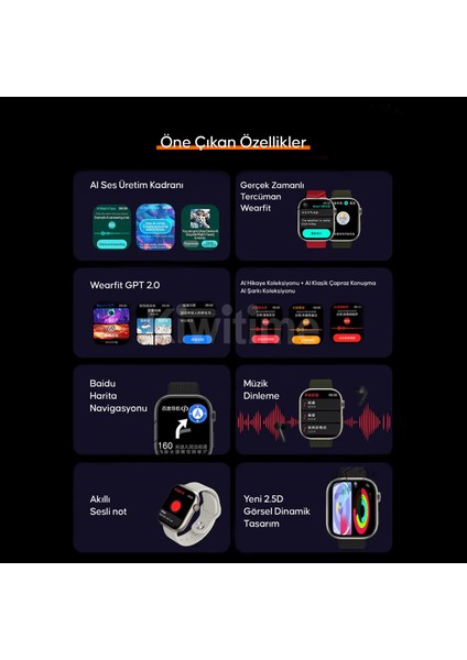 Watch HK10 Pro-A 2.2'' Ekran 45mm Kordon Kilidi Siri Nfc Bluetooth Arama Akıllı Saat indirimleri