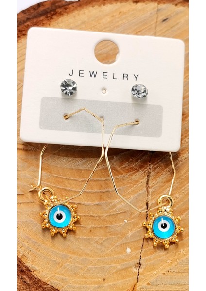 Renkli Figürlü Lüks Küpe