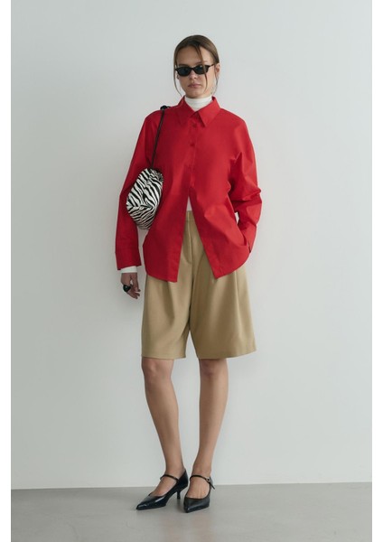 Kırmızı Page Oversize Gömlek fiyatları
