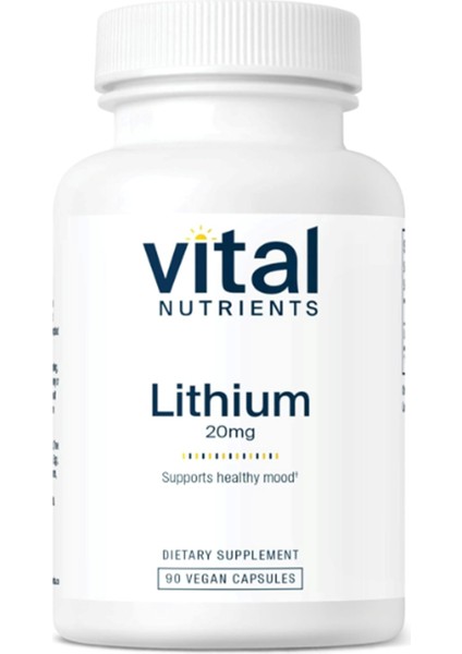 Lithium Orotate 20MG 90 Capsules Memory, State Of Mind, And Behavioral Health Gluten, Dairy, Soy Free