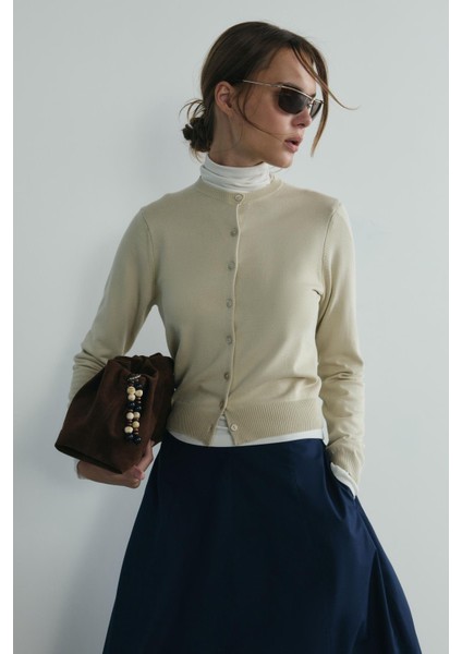 Bej Lea Triko Hırka modelleri