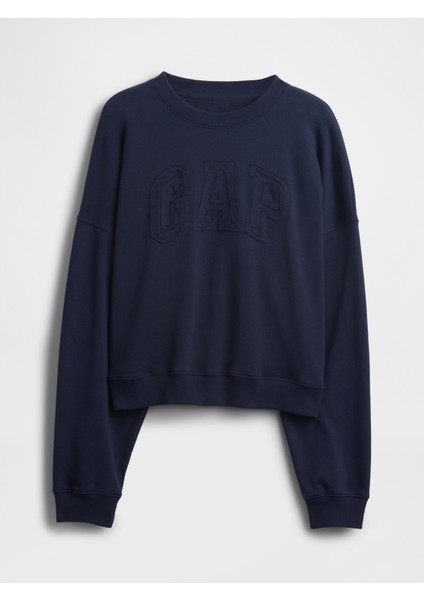 Kadın Lacivert Fransız Havlu Kumaş Logo Wedge Sweatshirt fiyatları