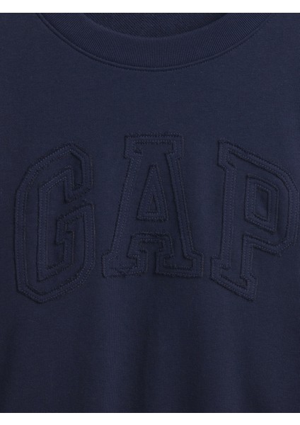 Kadın Lacivert Fransız Havlu Kumaş Logo Wedge Sweatshirt modelleri