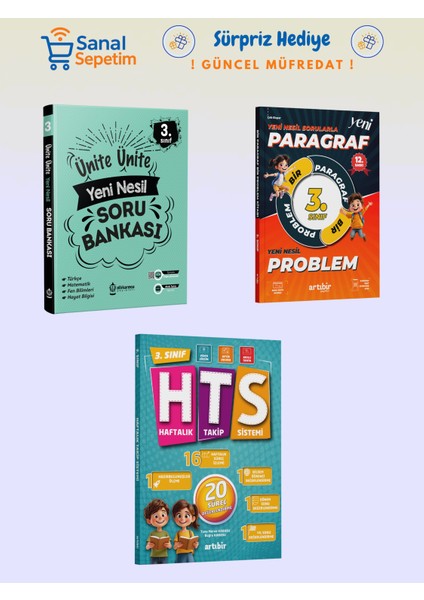 3. Sınıf Ünite Ünite Yeni Nesil + Bir Paragraf Bir Problem + Hts Soru Bankaları Set