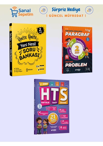 2. Sınıf Ünite Ünite Yeni Nesil + Bir Paragraf Bir Problem + Hts Soru Bankaları Set