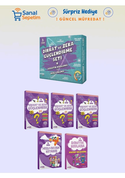 3. Sınıf Dikkat ve Zeka Güçlendirme Seti + Robotik Kodlama + Hızlı Okuma