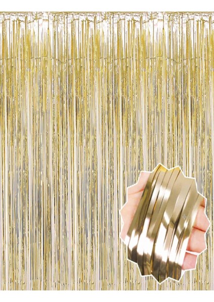 Mat Altın Püsküllü Kapı Perdesi - Parti, Bekarlığa Veda, Doğum Günü 1x2 M modelleri