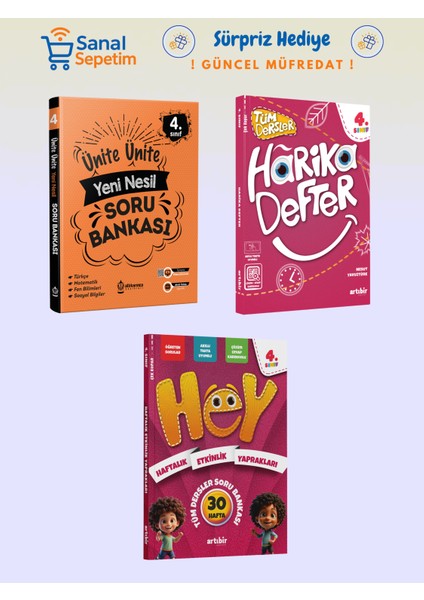 4. Sınıf Ünite Ünite Yeni Nesil + Harika Defter + Hey Soru Bankaları Set