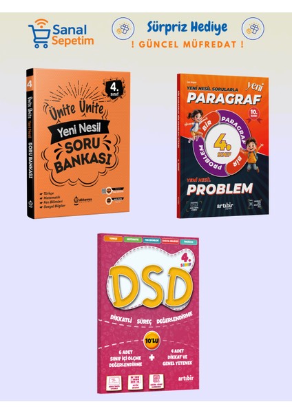 4. Sınıf Ünite Ünite Yeni Nesil + Bir Paragraf Bir Problem + Dsd Soru Bankaları Set
