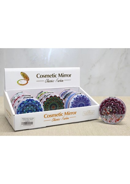 Mandala Desenli Hareketli Sulu El Aynası ALK4580