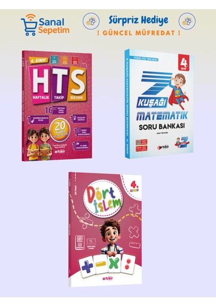 4. Sınıf Haftalık Takip Sistemi + Z Kuşağı Matematik + Dört Işlem Soru Bankaları Set