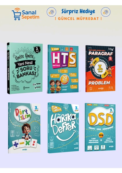 3. Sınıf Yeni Nesil + Hts + Bir Paragraf Bir Problem + Dört Işlem + Harika Defter + Dsd (Set)