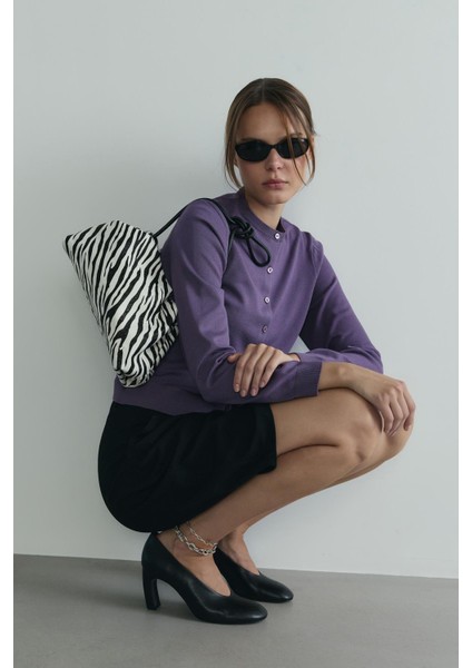 Beyaz Cove Zebra Büzgülü El Çantası modelleri